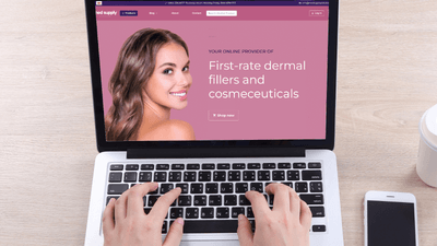 Medsupplysolutions.com shown on a laptop screen