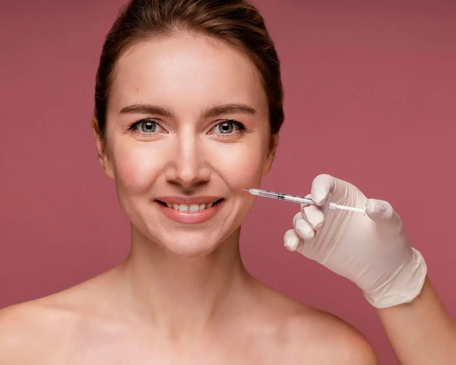 Person getting an injection. 