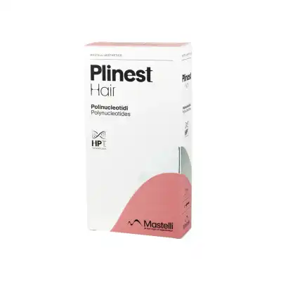 The "PLINEST® HAIR" box by Mastelli, in a pink and white design, showcases polynucleotides with "HPT Technology" mentioned on the front.