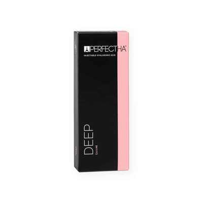 Image of a black and pink product box for "PERFECTHA® DEEP." The box has the word "DEEP" in bold white letters along the bottom and indicates the volume as "1 x 1 ml." The brand name is displayed prominently at the top.