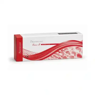 A white and red box labeled “PROSTROLANE® INNER-B” featuring a red wave design and hexagonal patterns, with visible text and graphics on the front.