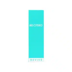 A turquoise rectangular box labeled "BELOTERO® REVIVE" in white letters is shown against a plain white background.