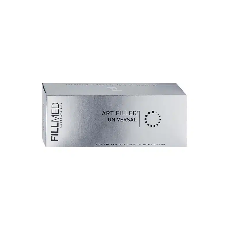 A silver rectangular box labeled "FILLMED LABORATOIRES" on the left side and "FILLMED® ART FILLER