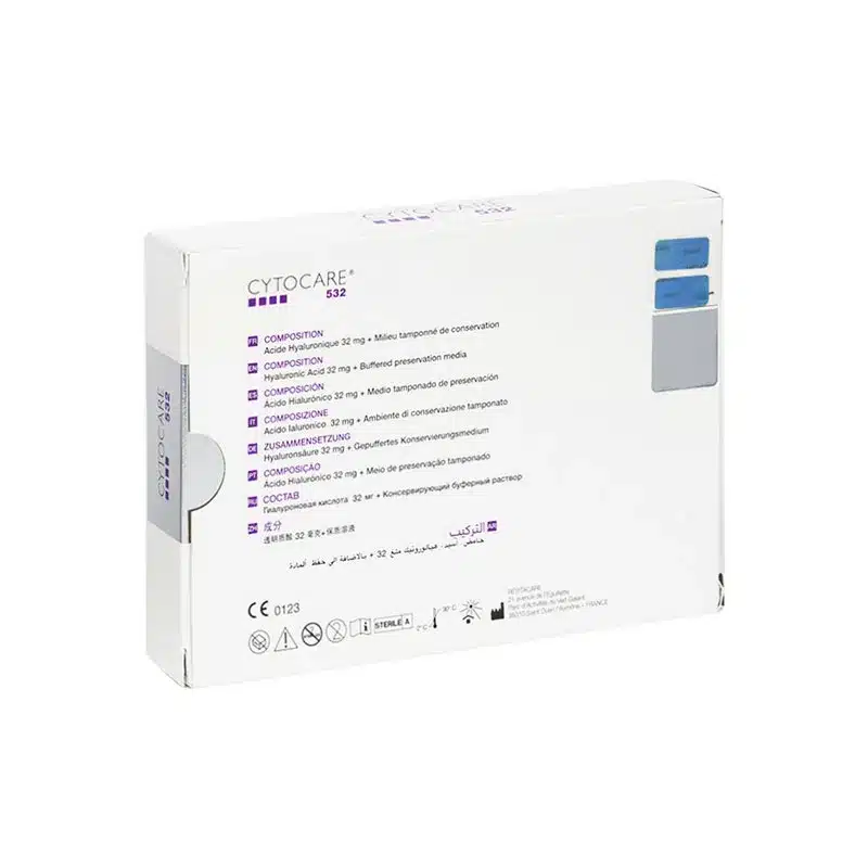 A white box labeled "CYTOCARE 502" displays a list of ingredients and information in various