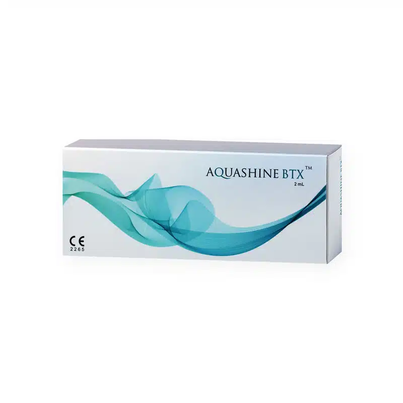 A white rectangular box labeled "REVOFIL AQUASHINE PTX" with a blue and green wave design on the