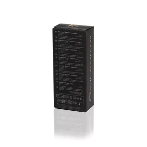 A black rectangular REVANESSE® SHAPE+™ with Lidocaine box showcasing text and instructions in various languages. The box has clear and sleek packaging with detailed product information. The image is taken against a white background for a clean, professional presentation.