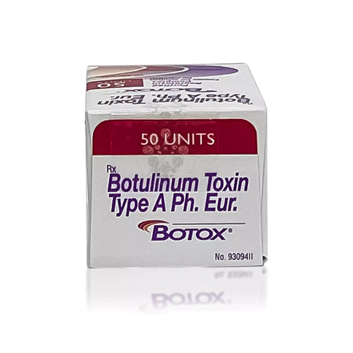 A close-up image of a small white box labeled "Botulinum Toxin Type A Ph. Eur." with the brand name