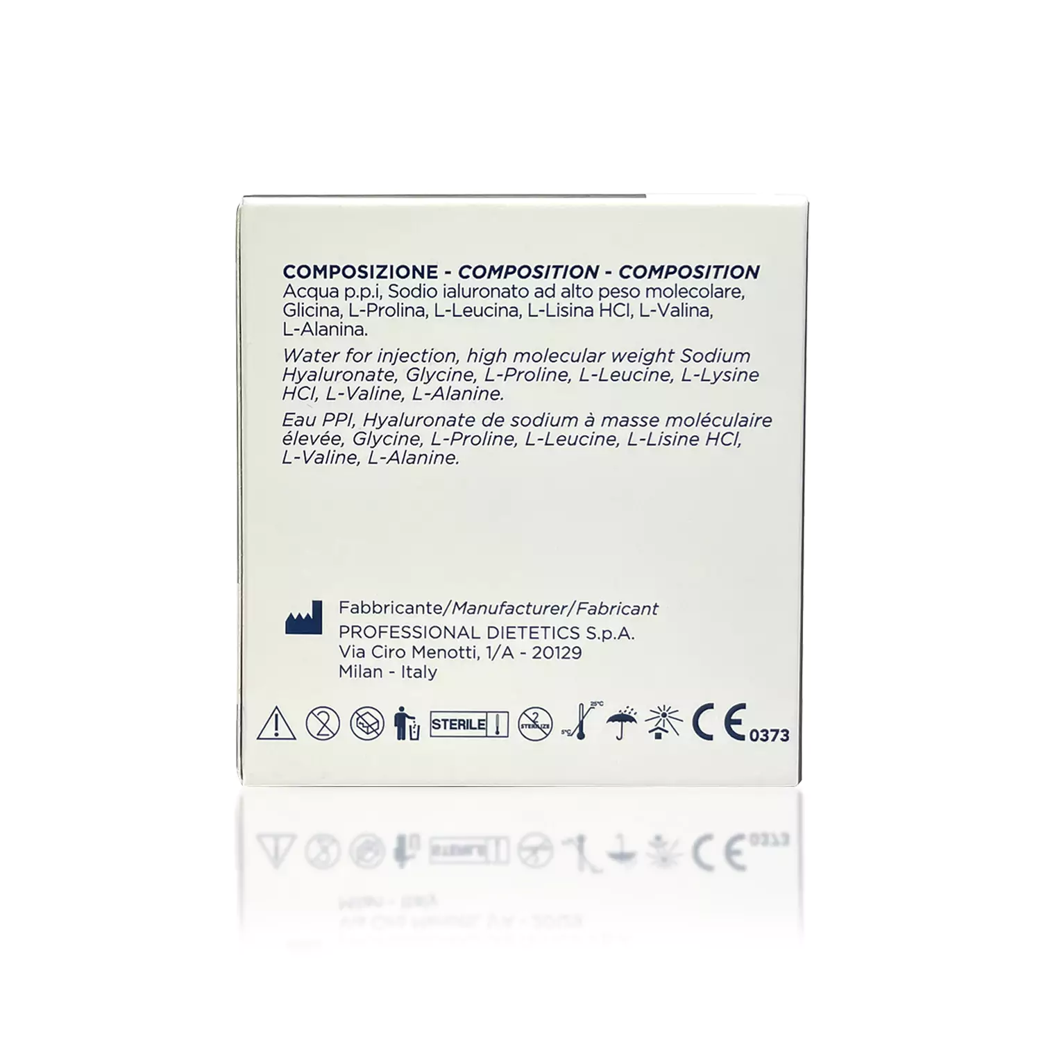 The image shows the back of a SUNEKOS® 1200 box. It lists the ingredients in Italian and English