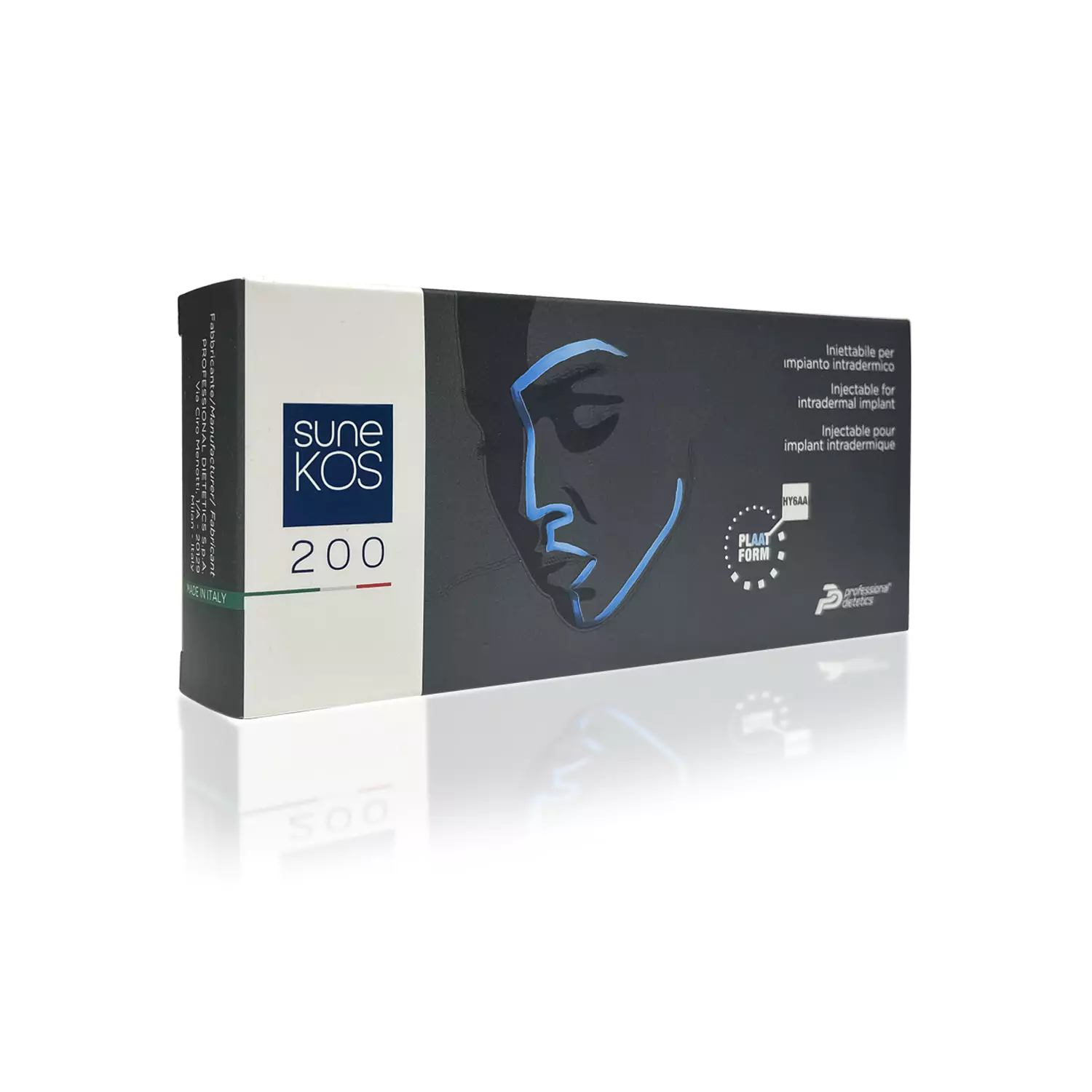 A rectangular white box with "SUNEKOS® 200" printed on the left side in blue and red text. The