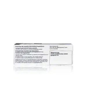 A box of OZEMPIC® 1mg (Hungarian) containing text in Hungarian, describing usage instructions and legal information. The box specifies that the medicine is for use as directed by a physician and includes manufacturer details like Neo Nordisk A/S in Denmark.