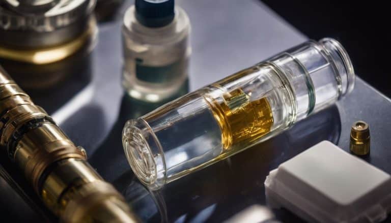 A close-up of a vial of Profhilo surrounded by medical equipment.