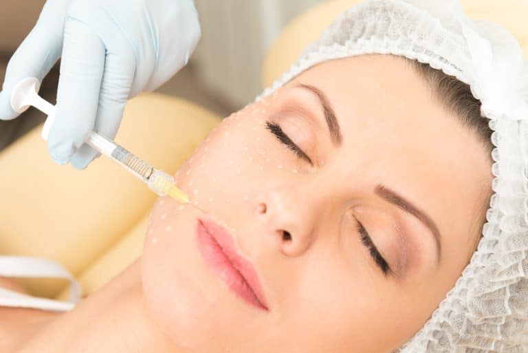 close up facial injection