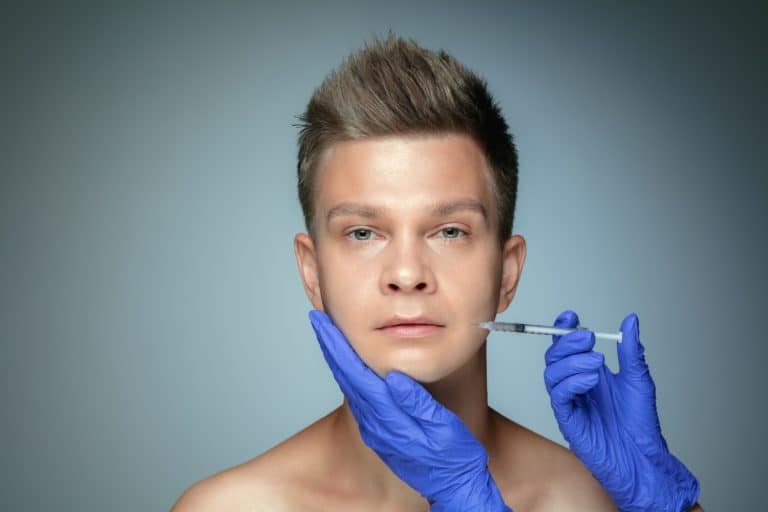injected in the face