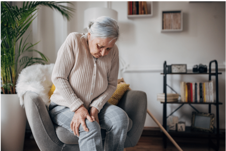 elderly suffering from knee pain