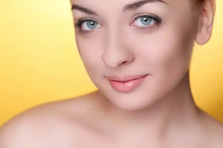 Woman with eye bags.