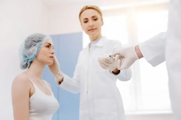 Patient getting checked up.
