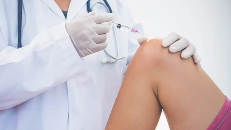 Knee injection.