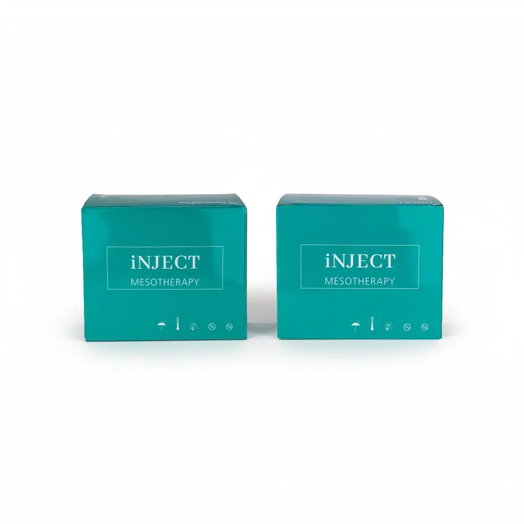Two teal boxes labeled “BIOMEDICO 30G - 12mm” sit side by side on a white background, each